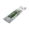 Set couteau-fourchette-pet cuillère-serviette. 4/1 BIO premium
